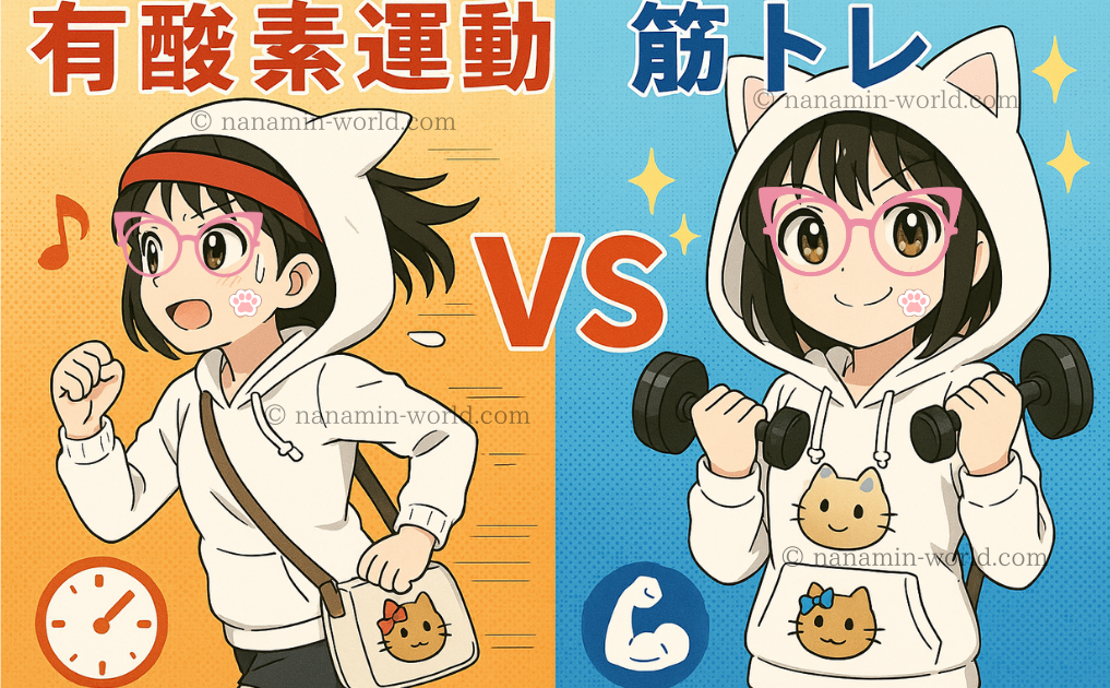 筋トレ vs 有酸素運動|ダイエットに効果的なのはどっち?ナナミンが徹底比較!